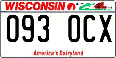 WI license plate 093OCX