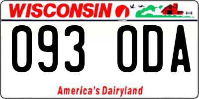 WI license plate 093ODA