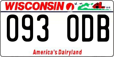 WI license plate 093ODB