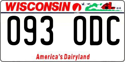 WI license plate 093ODC