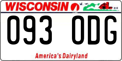 WI license plate 093ODG