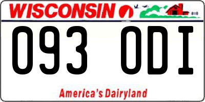 WI license plate 093ODI