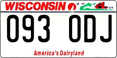 WI license plate 093ODJ