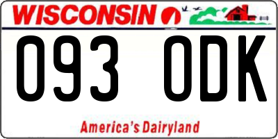 WI license plate 093ODK