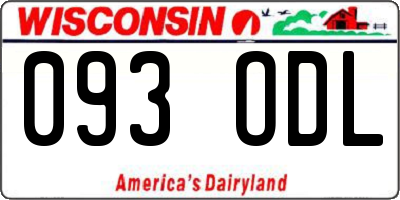 WI license plate 093ODL