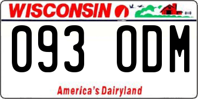WI license plate 093ODM