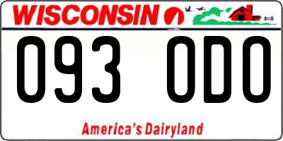WI license plate 093ODO