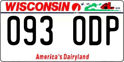 WI license plate 093ODP