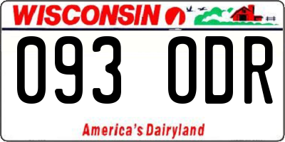 WI license plate 093ODR