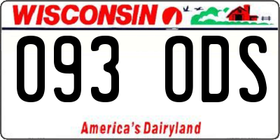 WI license plate 093ODS