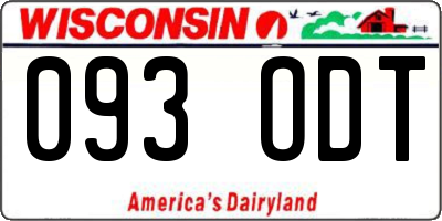 WI license plate 093ODT