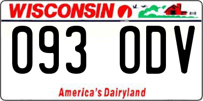 WI license plate 093ODV