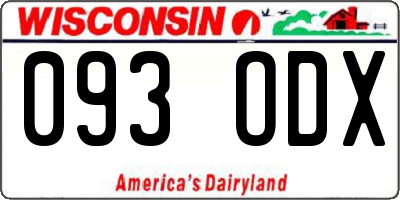 WI license plate 093ODX
