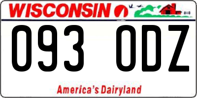 WI license plate 093ODZ