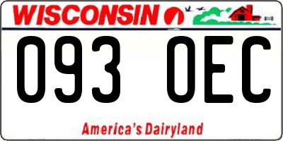 WI license plate 093OEC