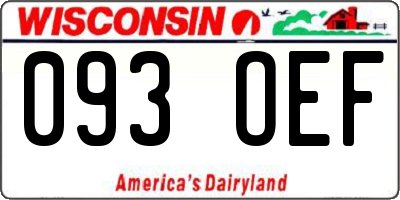 WI license plate 093OEF