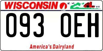 WI license plate 093OEH