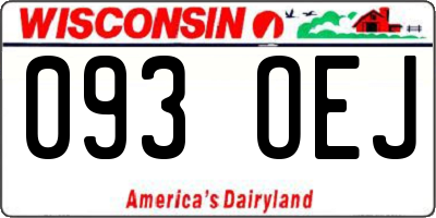 WI license plate 093OEJ