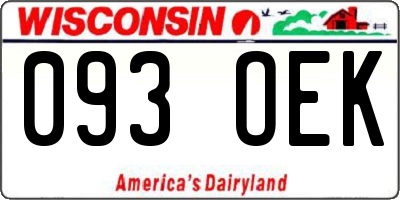 WI license plate 093OEK