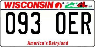 WI license plate 093OER