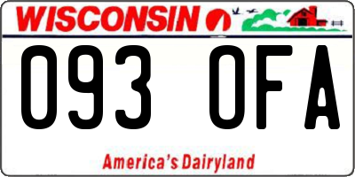 WI license plate 093OFA