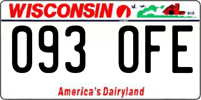 WI license plate 093OFE