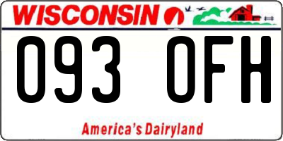WI license plate 093OFH
