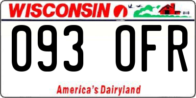 WI license plate 093OFR