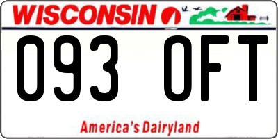 WI license plate 093OFT