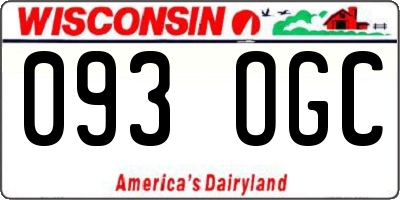 WI license plate 093OGC