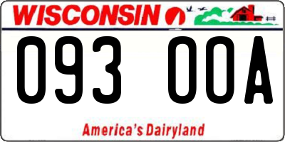 WI license plate 093OOA