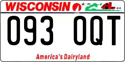 WI license plate 093OQT