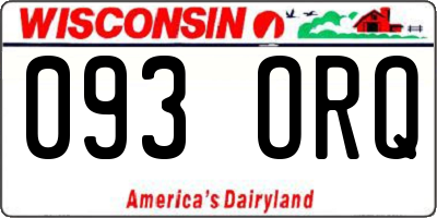 WI license plate 093ORQ