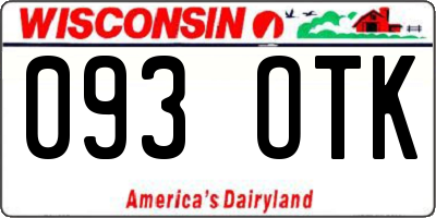 WI license plate 093OTK