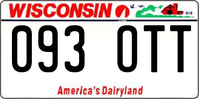 WI license plate 093OTT