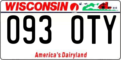 WI license plate 093OTY
