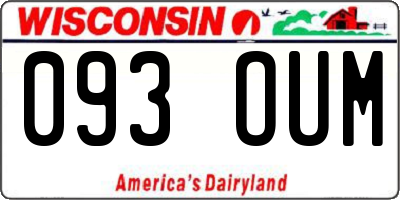 WI license plate 093OUM