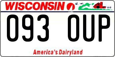 WI license plate 093OUP
