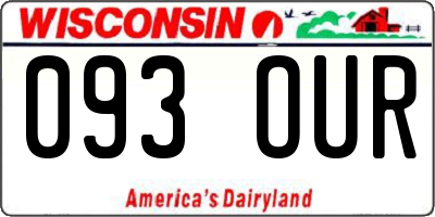 WI license plate 093OUR