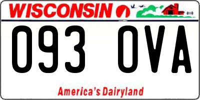 WI license plate 093OVA