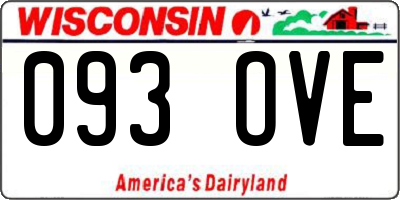 WI license plate 093OVE