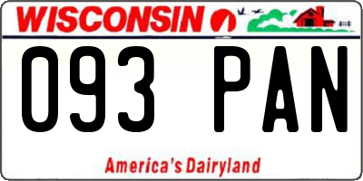 WI license plate 093PAN
