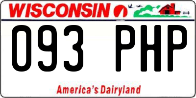 WI license plate 093PHP