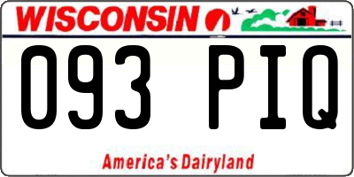 WI license plate 093PIQ