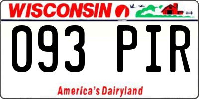 WI license plate 093PIR