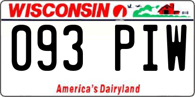 WI license plate 093PIW