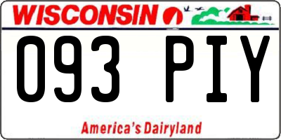 WI license plate 093PIY