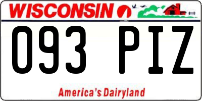 WI license plate 093PIZ