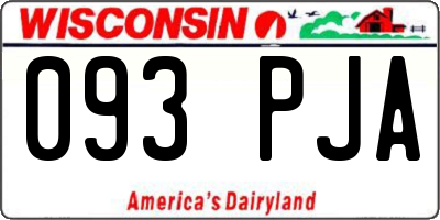 WI license plate 093PJA