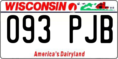WI license plate 093PJB